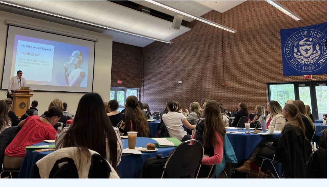 Alec teaching the Marketing AI course at the University of New Hampshire