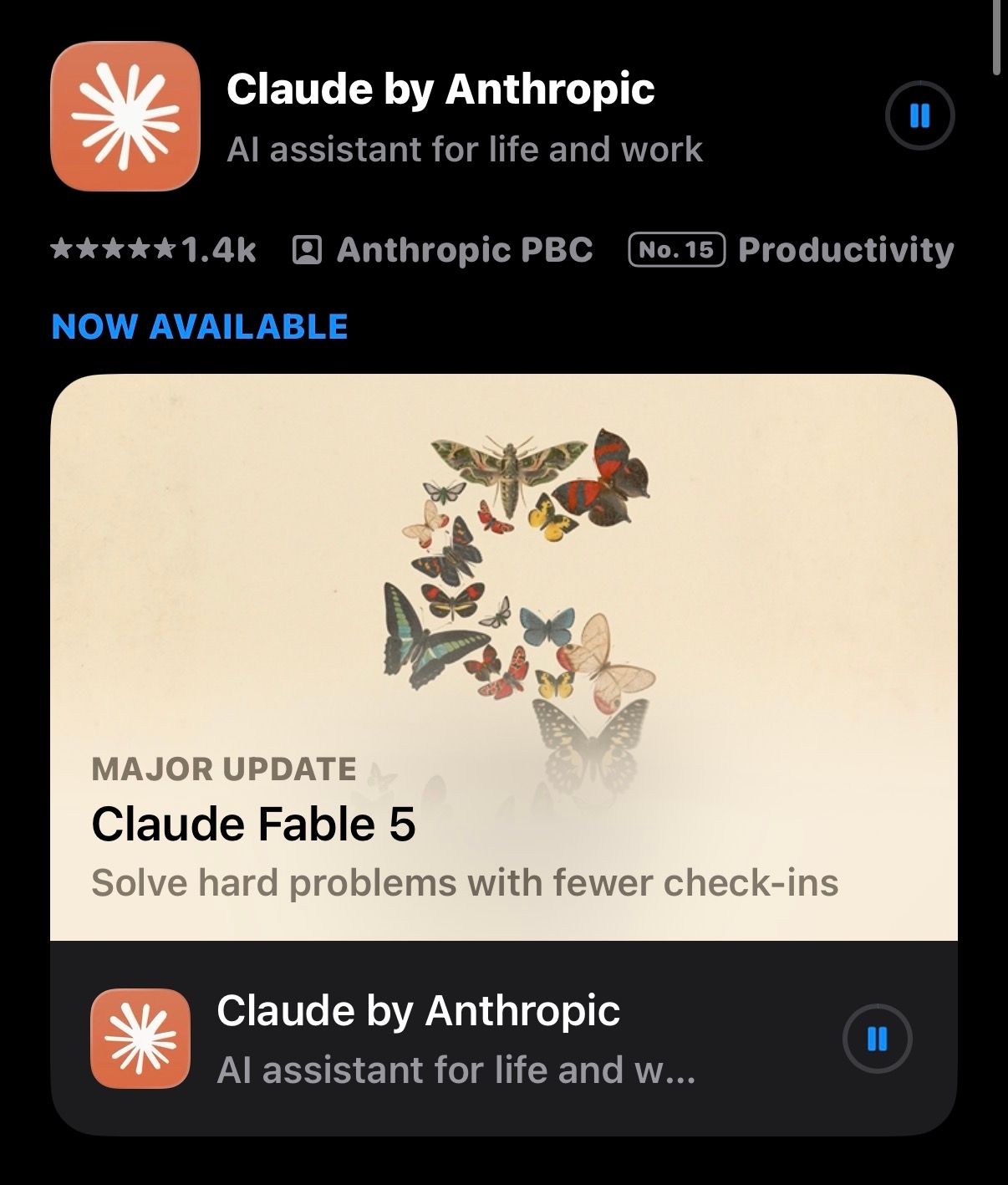 Claude mobile app on iOS