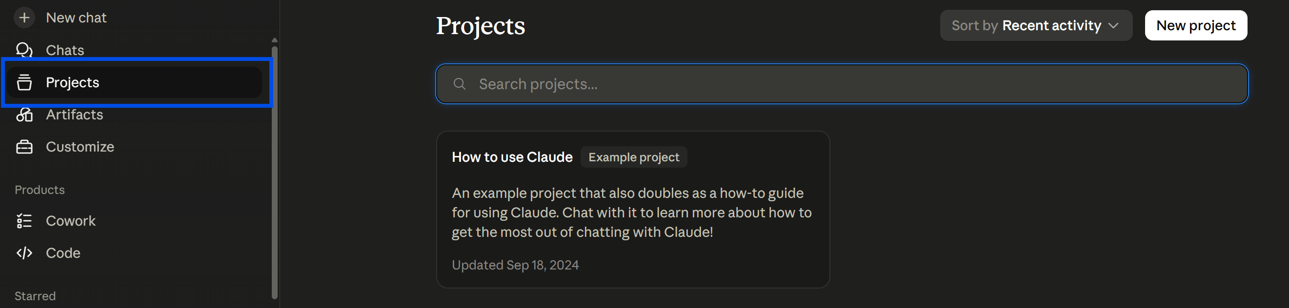 A Claude Project with project knowledge and instructions set